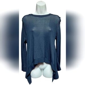 Club Monaco Navy Blue Asymmetrical Top